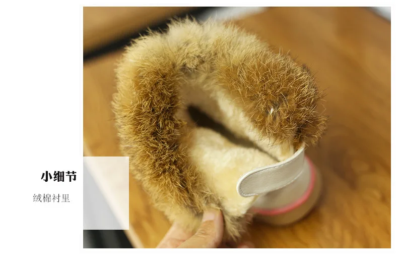 Девичьи зимние сапоги 2018 новая зимняя модная детская обувь Теплый плюш мягкая подошва детские ботинки для девочек детские кожаные зимние
