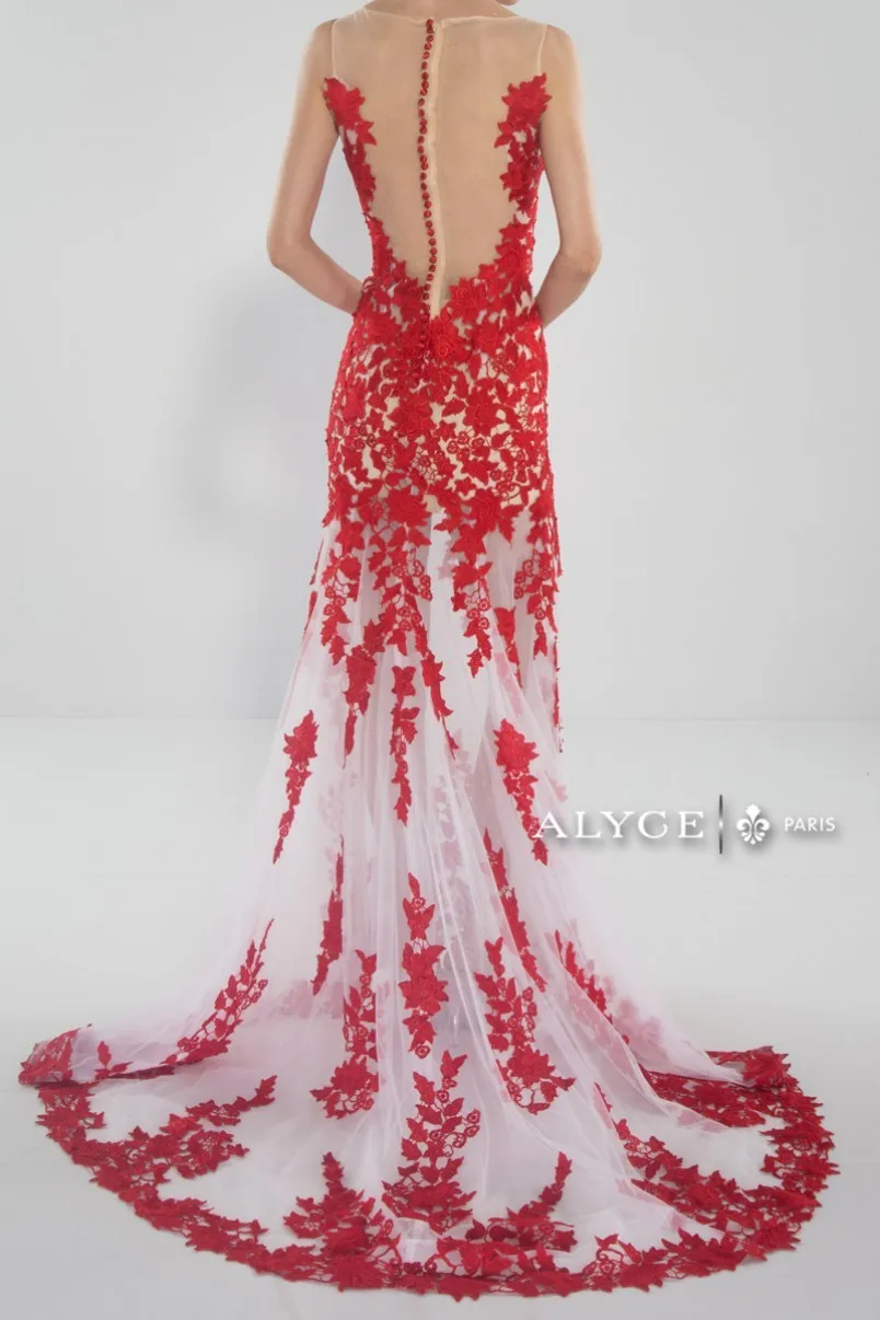 

2015 Free Shipping Red Lace Mermaid Evening Dress Long Formal Sleeveless Appliqued Tank Sexy Evening Gown for Women
