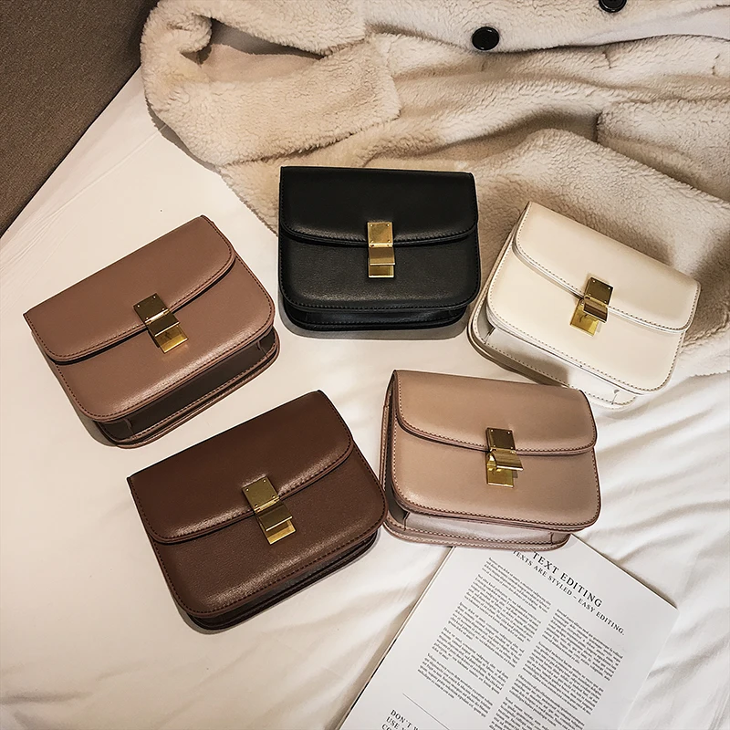  Luxury Brand Handbag 2019 New Fashion Simple Square bag Quality PU Leather Women's Designer Handbag - 32967270883