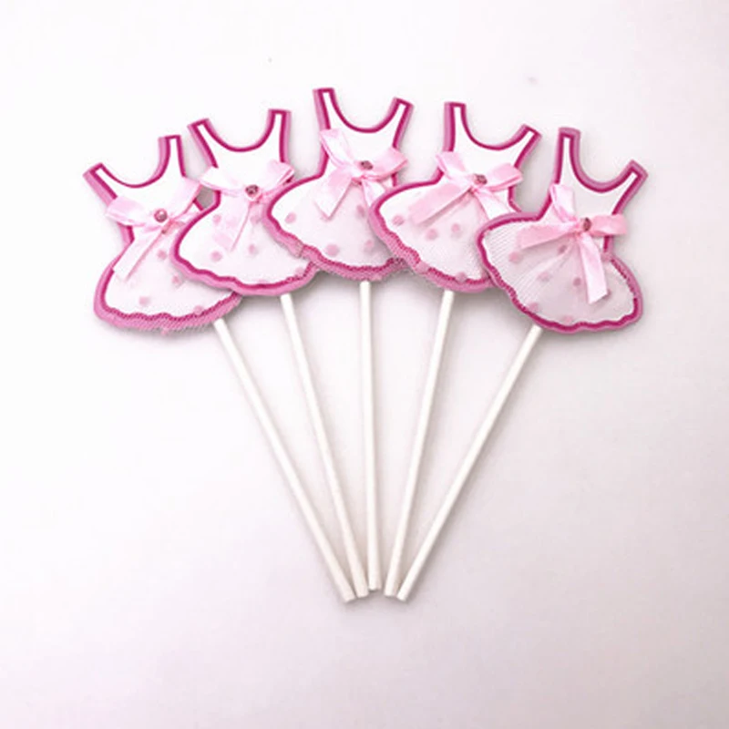 5pcs/Lot Cute Bowknot Princess Veil Dress Skirt Cake Baby Birthday Wedding Party Cupcake Insert Card Decoration | Дом и сад