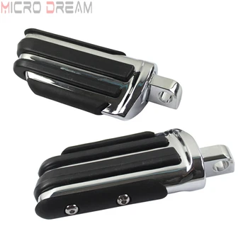 

2pcs Motorcycle Highway Foot Pegs Footpegs for Harley Touring Sportster Dyna Chrome w/ Rubber Engine Guard Male Mount Footrests