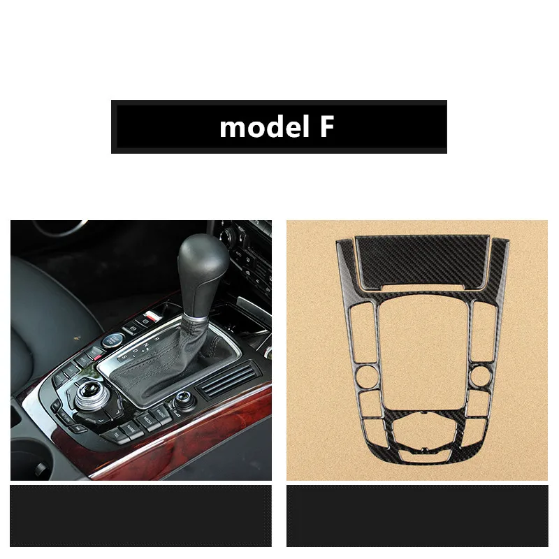 Панель переключения передачи из углеродного волокна, декоративная накладка, для Audi A4 B8 2012-, аксессуары для салона автомобиля - Название цвета: model F