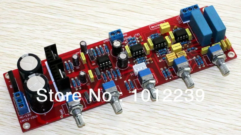 

Assembled NE5532 preamp tone control Board /LOW PASS CROSSOVER, the upper frequency adjustable 50-150Hz