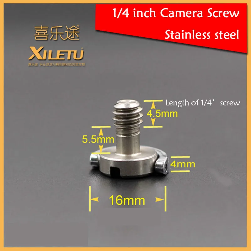 

10pcs 1/4'-14 0.25inch Tripod Quick Release Plate Mount Stainless Steel D-Ring Screw for Digital Camera DSLR Manfrotto Gitzo