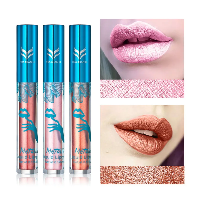 

Hot Sale 12 Color Options Shimmer Liquid Lip Gloss Matte Batom Makeup Metallic Lipstick JLRS 2018