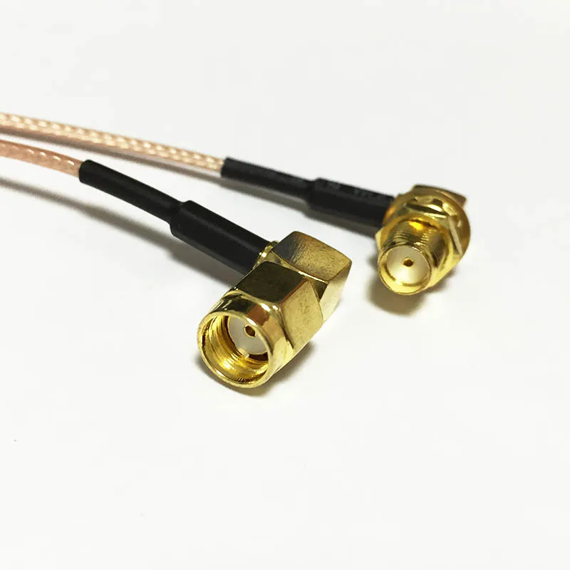 

New RP-SMA Male Plug Right Angle Switch SMA Female nut Right Angle pigtail cable RG178 Wholesale 15CM 6" Adapter