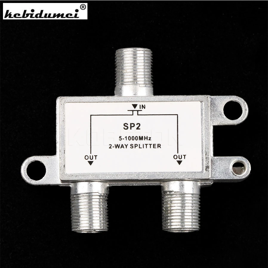 

kebidumei 2 Way TV Switch TV satallite Aerial Splitter Antenna Cable 5-1000 MHz F Connector Splitter