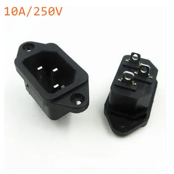 

5pcs 3P IEC 320 C14 Male Plug Panel Power Inlet Sockets Connectors AC 250V 10A AC-04