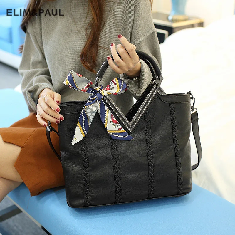 

ELIM&PAUL Weave Women Messenger Bags Retro Women Bag High Capacity Women Handbag Large Shoulder Bag Bigger Than A4