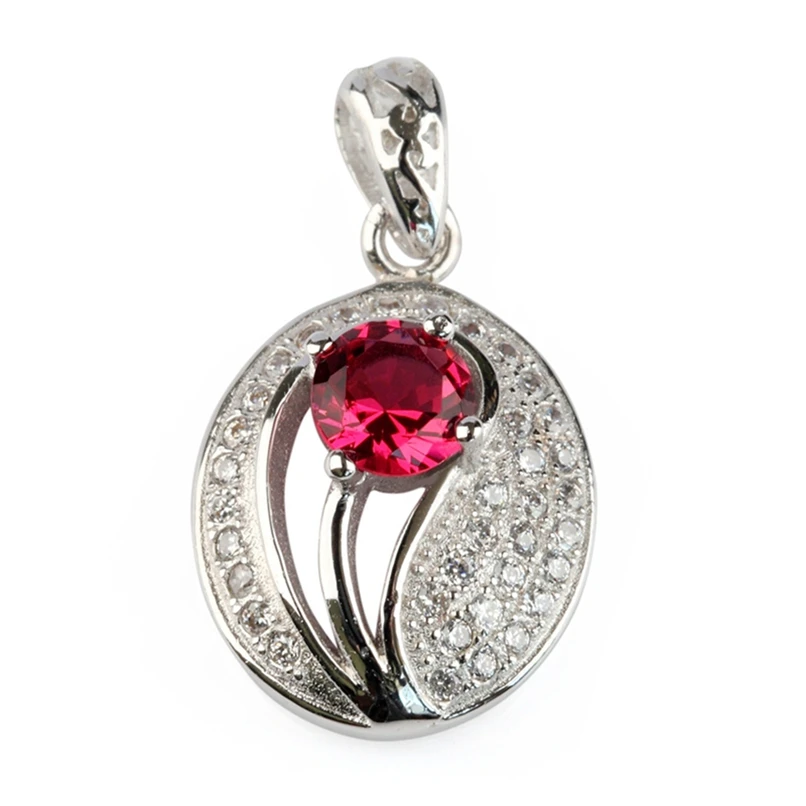 

SHUNXUNZE Wedding pendants charms christmas for Jewelry & Accessories Noble Women gifts Red Cubic Zirconia Rhodium Plated R3110