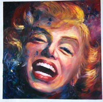 

100%Handmade 31x31" Marilyn Monroe original oil painting on canvas, handmade not printed