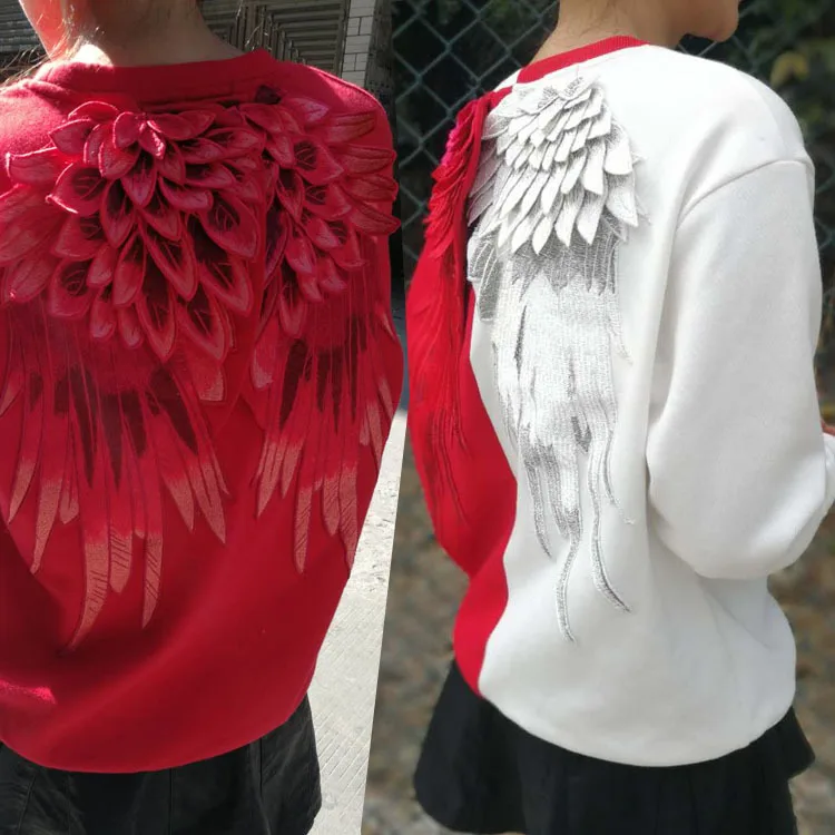 

PEILING DRAGON Good quality Women Sweatshirt Long sleeved Wing Sweatshirt for unisex w0106