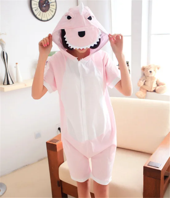 Anime-pajamas-Pink-Dinosaur-men-women-adult-short-sleeve-cotton-pajamas-cartoon-animal-summer-unisex-cosplay.jpg_640x640