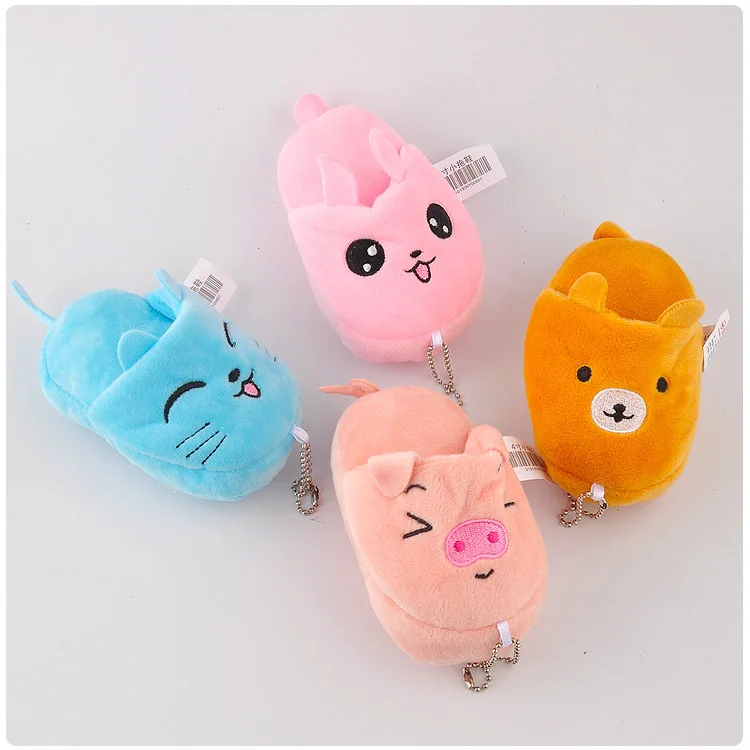 1pcs Cute minni flip flop plush pendant toy doll clamshell doll plush keychain 10cm color randomly prepare wj04