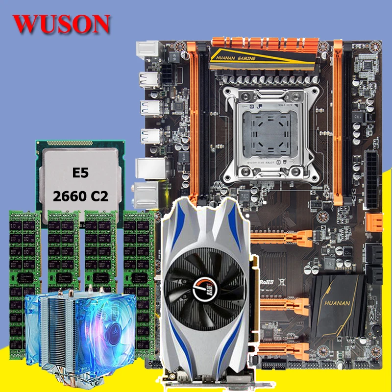 Новое поступление! HUANAN deluxe X79 материнская плата ЦП ОЗУ видеокарта Xeon E5 2660 C2 RAM 16G(4*4G)