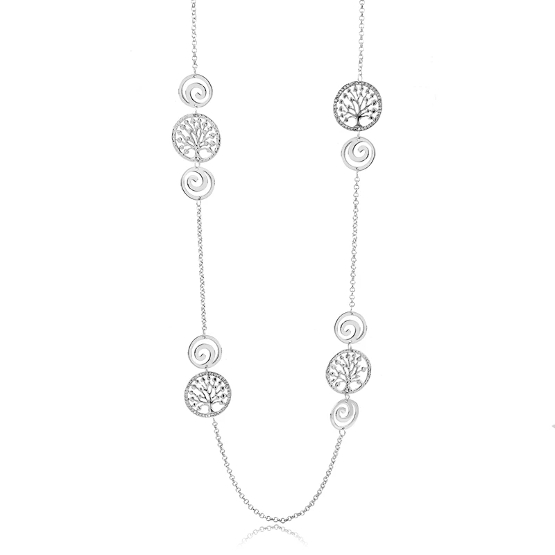 LongWay Новое Кристальное золотое ожерелье s& Кулоны для женщин 3 цвета длинное ожерелье ювелирное массивное ожерелье SNE170102 - Окраска металла: SNE170102SR