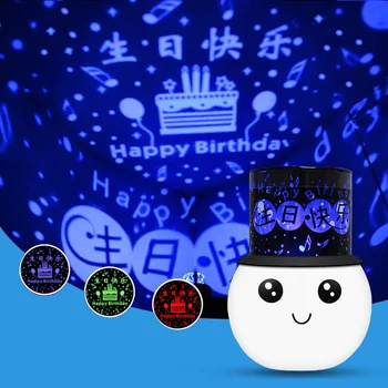 

New 1pcs Cartoon Snowmen Night Lamps Romantic Star Sky LED Projection Light Birthday Gifts for Kid Lamp Projector DA