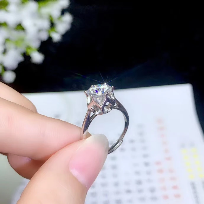 Новое блестящее кольцо из муассанита с драгоценным камнем для женщин, серебряное ювелирное изделие, блестящее лучше, чем бриллиант, хорошее чистота, 925 серебряное обручальное кольцо