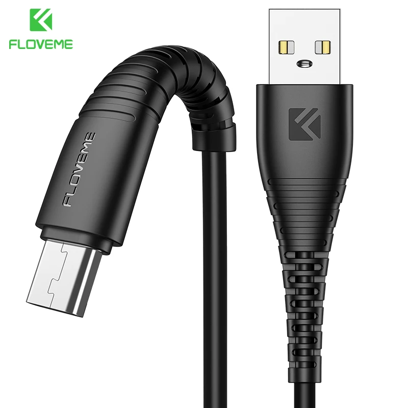 FLOVEME 2.4A usb type C кабель для передачи данных для samsung S8 S9 S10 Plus 0,3 м 1 м телефон высокопрочный кабель для Xiaomi A2 Для huawei P10 - Цвет: Black