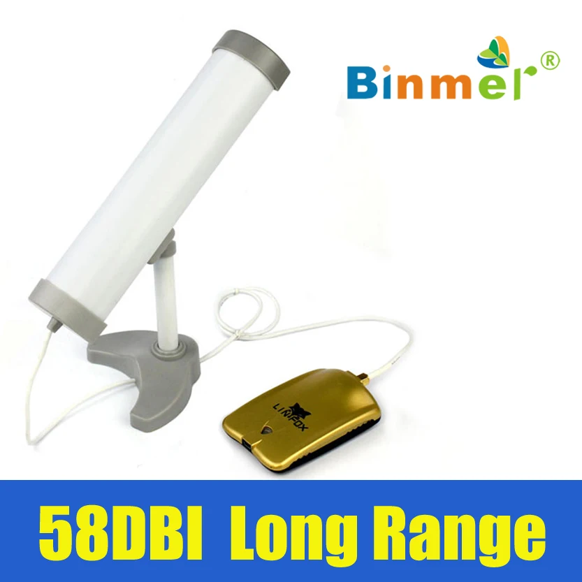  Original Binmer New Long Range High Power ( 5800MW ) 58DBI Clipper Wireless Wifi Adapter Antenna High Sensitivity July 19 