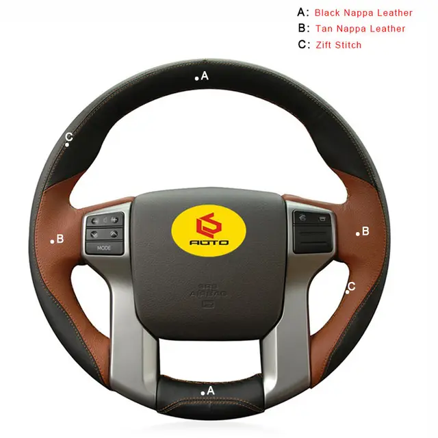 Auto Braid On The Steering Wheel Cover for Toyota Land Cruiser Prado