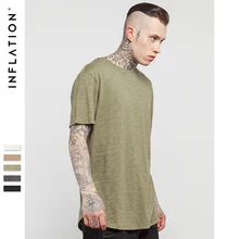 Inflation 2017 sommer neuen stil der männer solide erweiterte längliche plain t shirt bambus baumwolle
