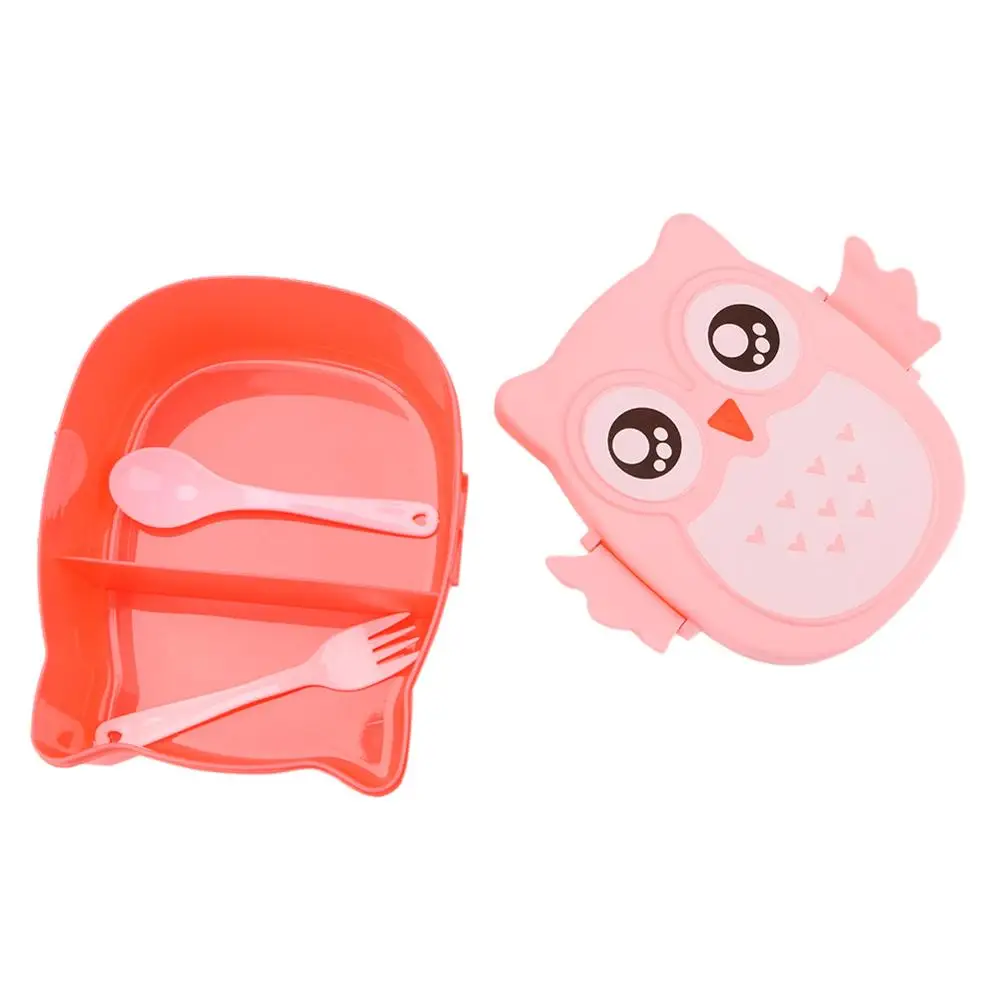 

Cute Cartoon Owl Lunch Box Food Container Storage Box Portable Food Container With Spoon For Kids Child Student Outdoor Picnic