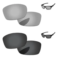 Черные и хромированные серебряные 2 пары Поляризованные Сменные линзы для Юпитера квадратные солнечные очки Рамка UVA и UVB Защита