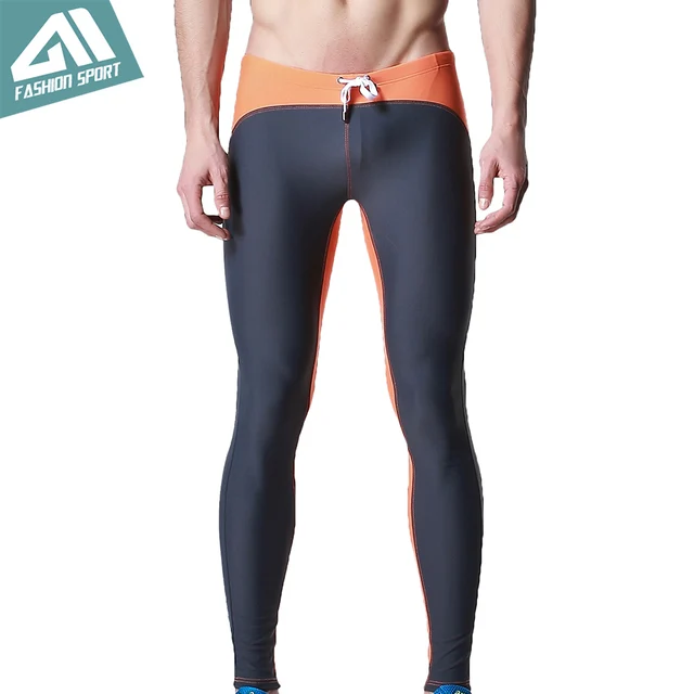 DESMIIT Men's Long Swimwear Triathlon Tights Fitness Swimming Pants Gym