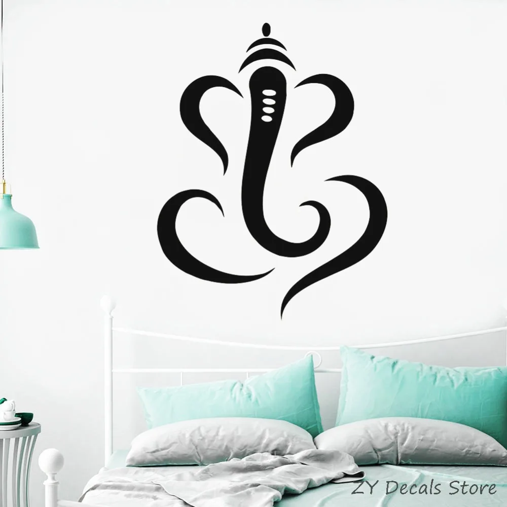 Us 7 87 26 Off Hindu Ganesha Lord Vinyl Wall Decal Simple Indian Elephant Wall Sticker Home Interior Bedroom Decor Asia India Wall Design S705 In