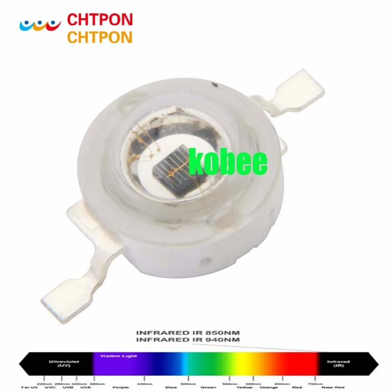 100pcs High Power LED 850nm IR Infrared 3W Emitter Light bulb COB 850nm