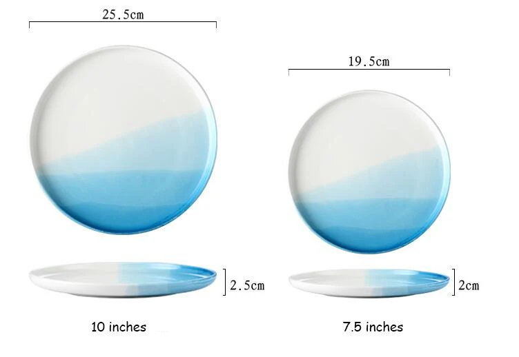 TECHOME, элегантные обеденные тарелки в европейском стиле для ресторана, дома, стейка, пасты, блюдо, синее круглое домашнее керамическое блюдо, круглый поднос для тарелок