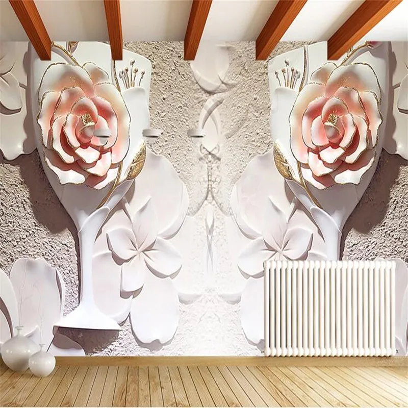 

Custom 3d photo wallpaper Blossoming wall paper modern minimalist sofa stereo space wall wallpaper for living room painting
