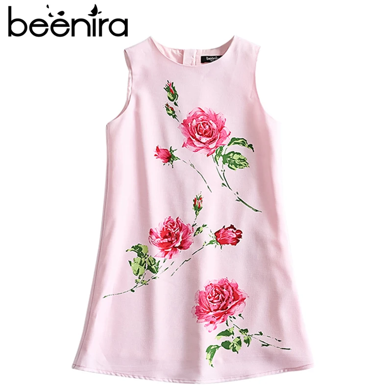

Beenira Girls Summer Dress Kids 2019 Brand European and American Style Sleeveless Pattern Printed Cute For 4-14Y Princess Dress