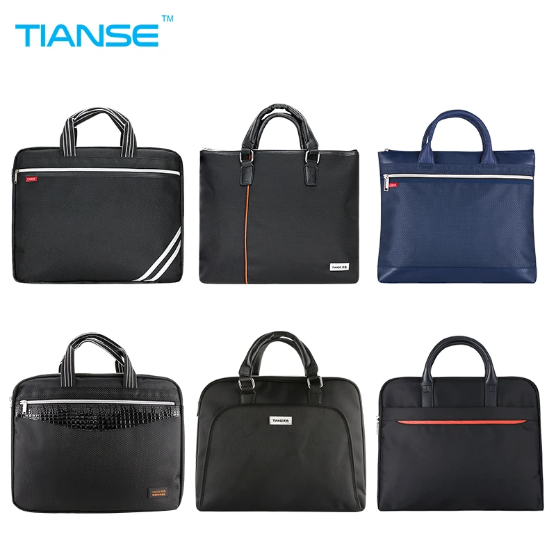 

TIANSE Commercial Business Document Bag A4 Tote file folder Filing Meeting Bags Side Zipper Pocket portable laptop canvas bags