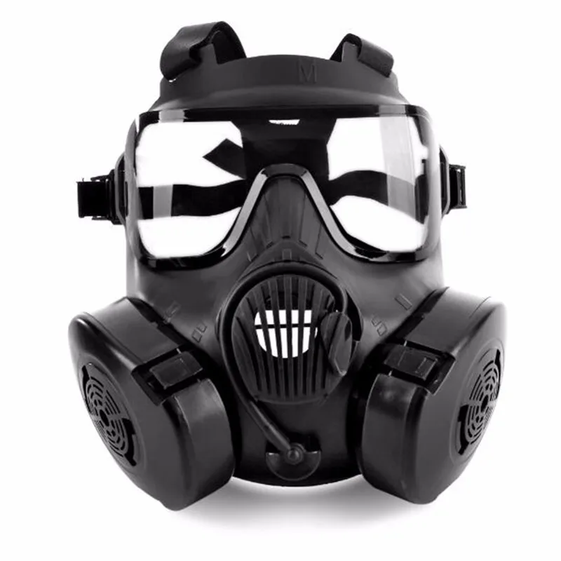 

1 Pcs Cycling Face Mask Wide Vision Protective Tactical Airsoft Mask Adults Full Face CS Accessories With Fan For Camping