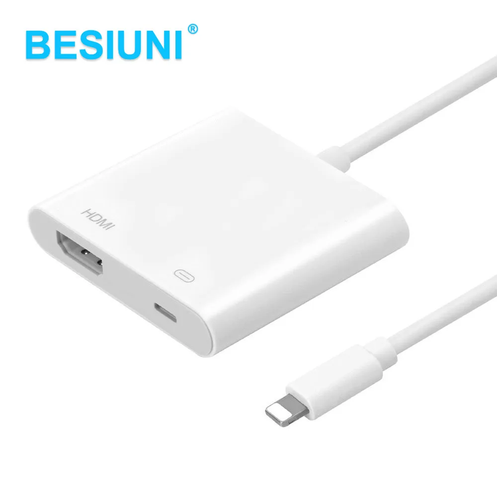 BESIUNI освещение AV HDMI/HD ТВ цифровой кабель адаптер для iphone 5 5S 6 6s 7 7 plus