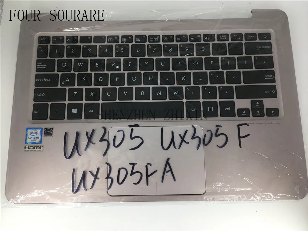 Четыре sourare для Asus UX305 UX305F UX305FA чехол-подставка серебристого цвета с американской клавиатурой