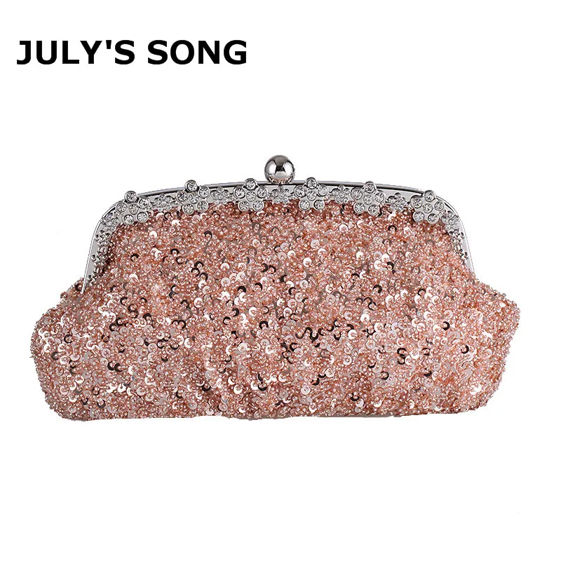 

Shell Design Beaded Sequins Day Clutches Shell Accessory Women Diamond Beaded Handbag Lady Purse Evening Bag For Wedding