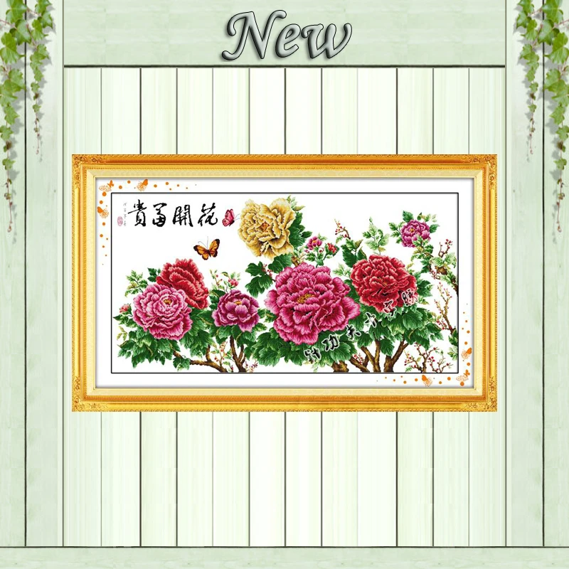 

Blooming flower butterfly home decor painting counted print on canvas DMC 11CT 14CT Cross Stitch kits embroidery needlework Sets