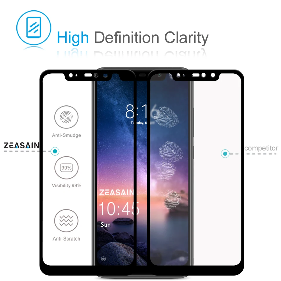 Original ZEASAIN Tempered Glass for Xiaomi Redmi Note 6 Pro Note6 Pro Screen Protector 9H HD Clarity Toughened Glass Film (3)