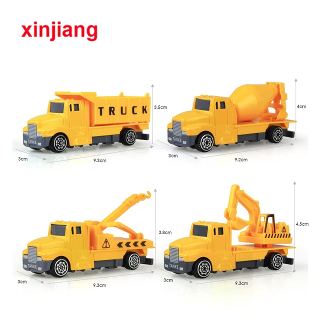 4 Types Mini Cast Car Alloy Engineering Toy Vehicles Excavator 4 Types Mini Cast Car Alloy Engineering Toy Vehicles Excavator Cement Truck Model Cars