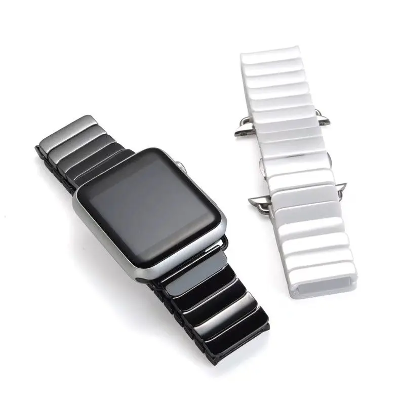 

2017 High Quality Ceramic Watchband Link Bracelet Strap + Connector Adapter For Apple Watch Iwatch 38mm42mm Men and women strap