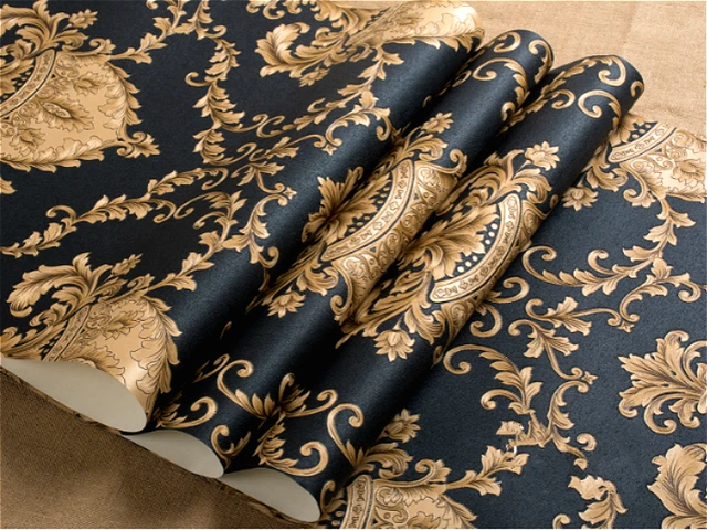 Rollo De Papel Pintado YangYun De Europeo Vintage Damasco PVC Con