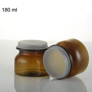

6 OZ 180 ml Amber Plastic Cream Jar for Facial Mask Bath Salts Hair Wax Portable Travel Bottle Makeup 10pcs/lot P180