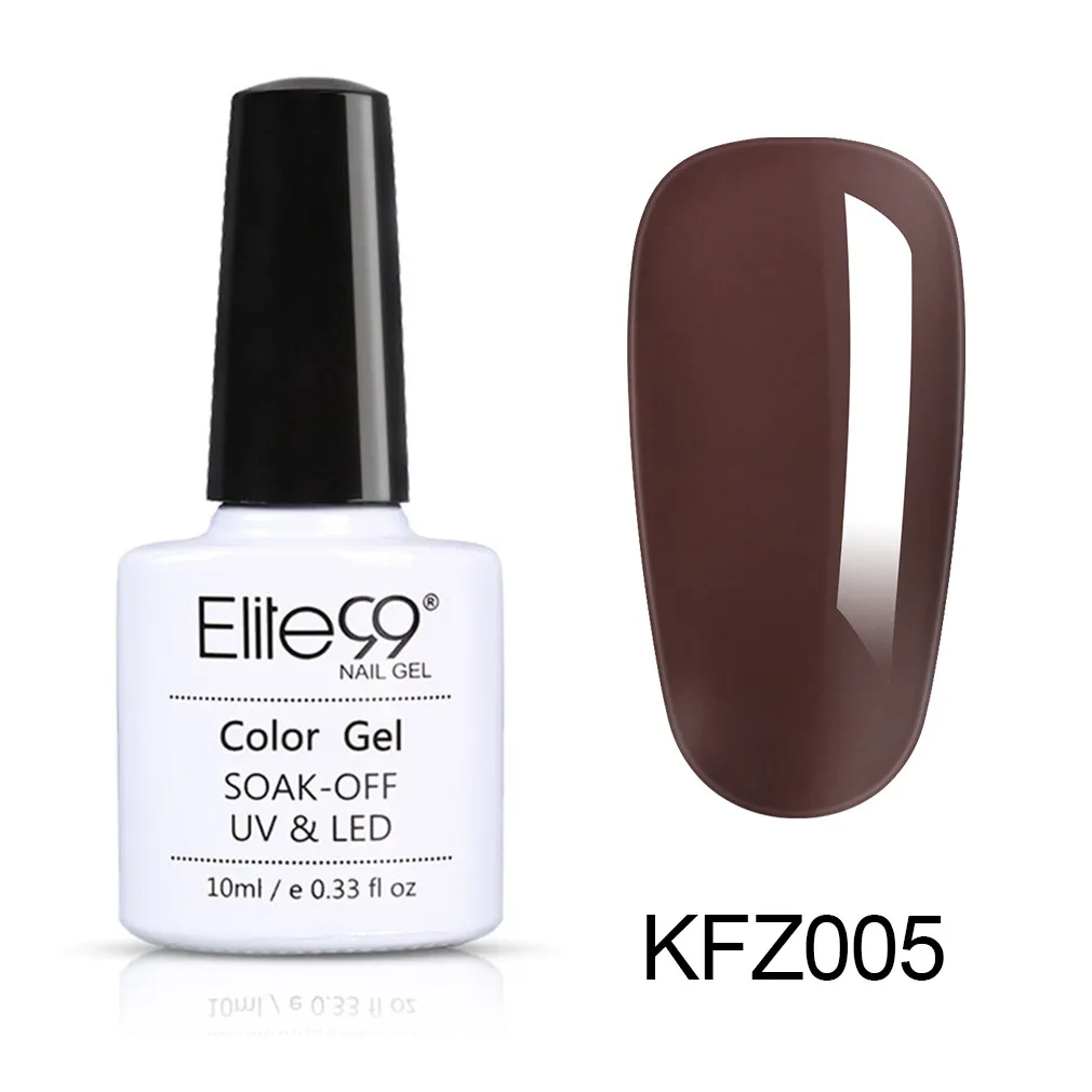 Elite99 10 мл коричневый цвет УФ-Гель-лак замачиваемый УФ-гель лак для ногтей маникюр Vernis Полупостоянный праймер Гель-лак для ногтей - Цвет: KFZ005
