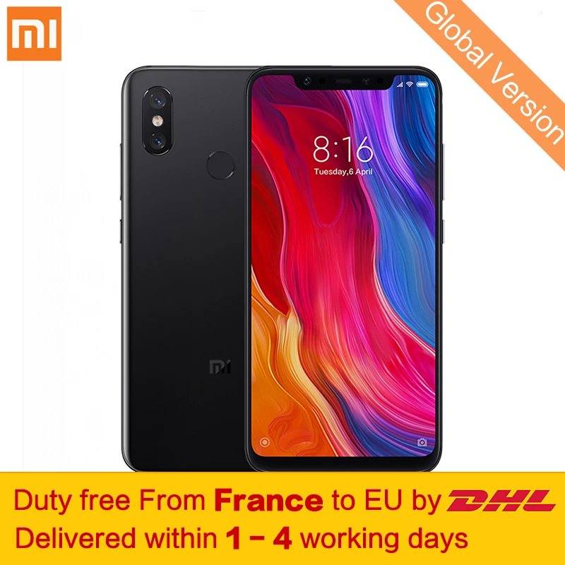 Глобальная версия Xiaomi Mi 8 смартфон 6 ГБ 64 Гб Snapdragon 845 Octa Core Dual band gps 21 &quot2248x1080 FHD