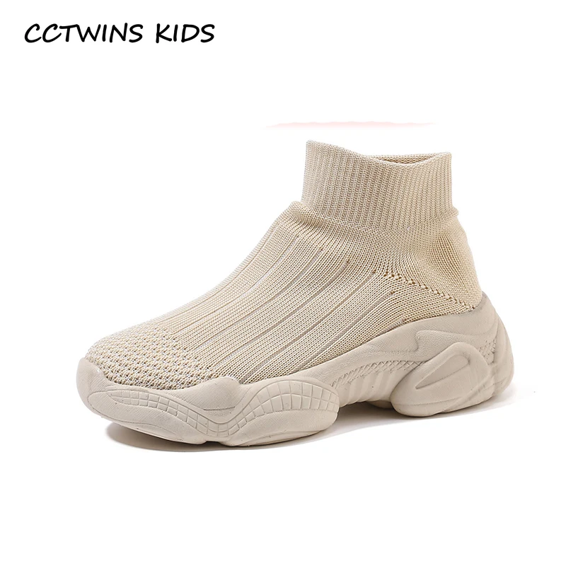 

CCTWINS Kids Shoes 2019 Girls Sock Shoes Boys Breathable Sneakers for Kids High Top Sport Shoe Children Baby White Shoes FH2402