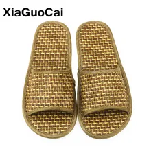 Летние Тапочки унисекс из натурального тростника; стильные мужские домашние тапочки из бамбукового ротанга; нескользящая тканая обувь для влюбленных; легкие;
