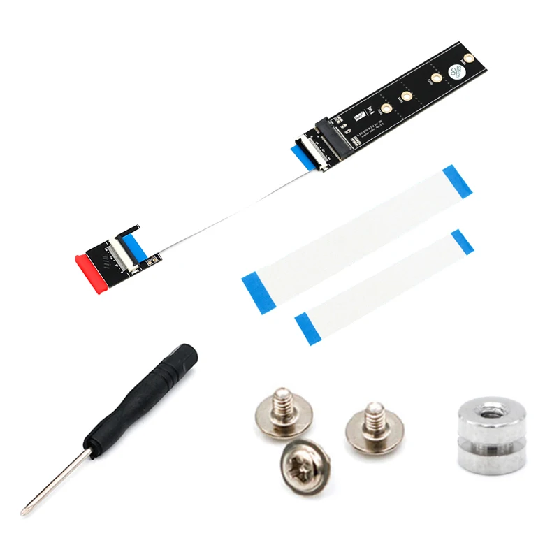 Goedkoop NGFF M.2 M2 Adapter M.2 SSD Adaptador SSD M2 M.2 Riser Extender NVME SSD Adapter Componenten Computer Uitbreiding kaarten + FPC Kabel